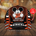 Personalized Cincinnati Bengals Mickey Mouse Haters Gonna Hate All Over Print 3D Baseball Cap