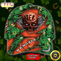 Personalized Cincinnati Bengals St Patrick Day Skull All Over Print 3D Baseball Cap - Orange Green-TPH