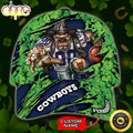 Personalized Dallas Cowboys St Patrick Day Mascot All Over Print 3D Baseball Cap - Blue Green-TPH