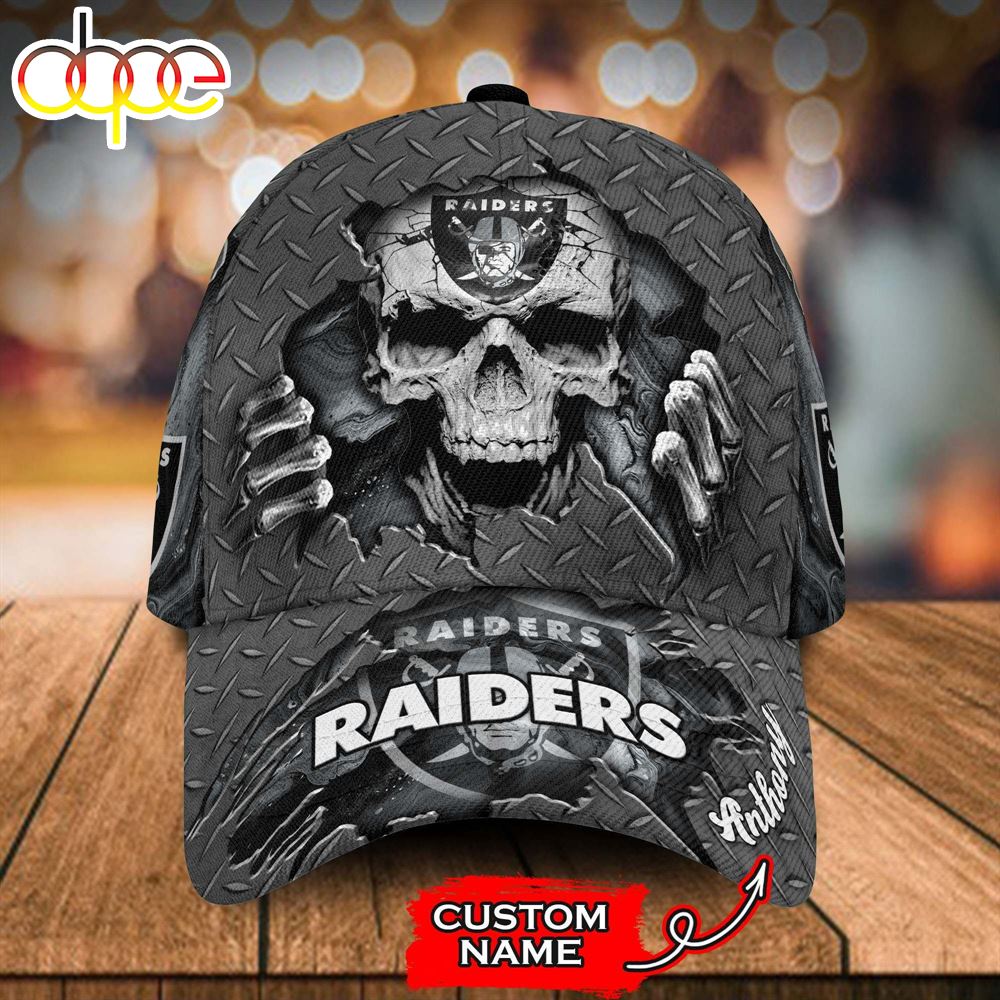 Personalized Las Vegas Raiders Skeleton All Over Print 3D Classic Cap