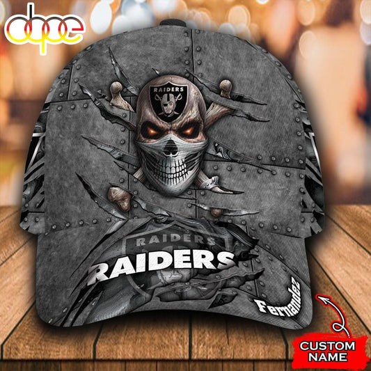 Personalized Las Vegas Raiders Skull All Over Print 3D Classic Cap