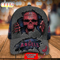 Personalized Los Angeles Angels Skull All Over Print 3D Baseball Cap