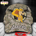 Personalized Los Angeles Lakers Camo Mascot NBA All Over Print 3D Classic Cap