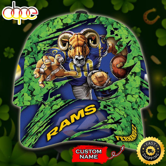 Personalized Los Angeles Rams St Patrick's Day Mascot All Over Print 3D Classic Cap-TPH