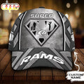 Personalized Los Angeles Rams Superman Dad All Over Print 3D Baseball Cap
