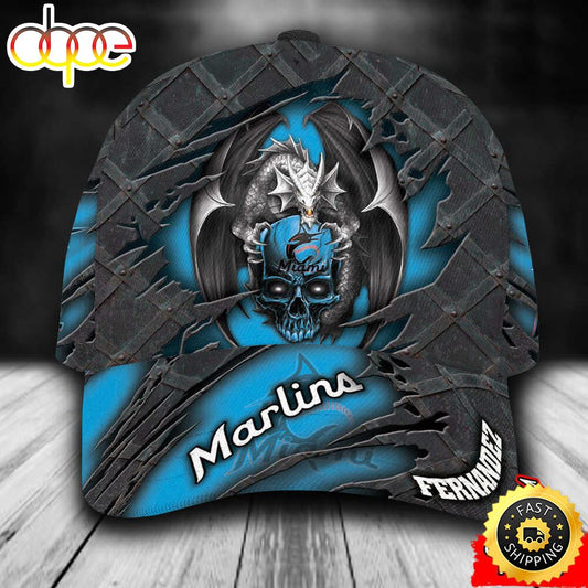 Personalized Miami Marlins Dragon All Over Print 3D Classic Cap