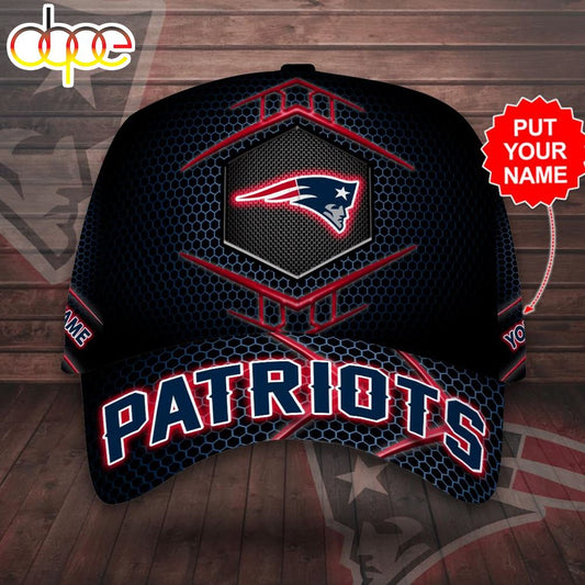 Personalized New England Patriots Beehive Hexagon Pattern All Over Print 3D Baseball Cap