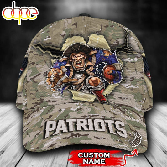 Personalized New England Patriots Camo Pattern All Over Print 3D Classic Cap