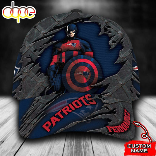 Personalized New England Patriots Captain America All Over Print 3D Classic Cap