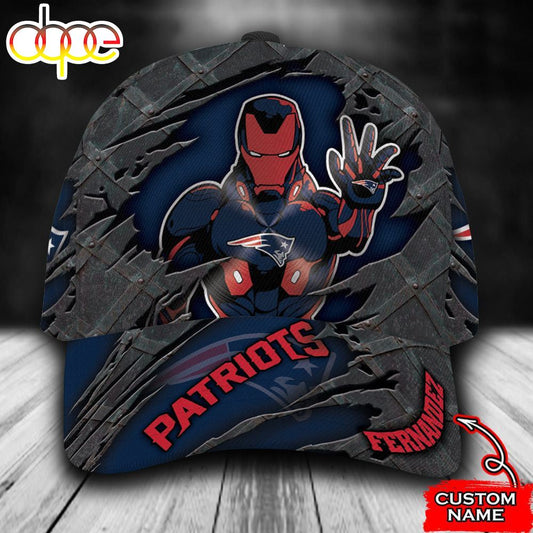 Personalized New England Patriots Iron Man Marvel All Over Print 3D Baseball Cap