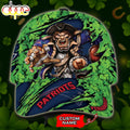 Personalized New England Patriots St Patrick Day Mascot All Over Print 3D Baseball Cap