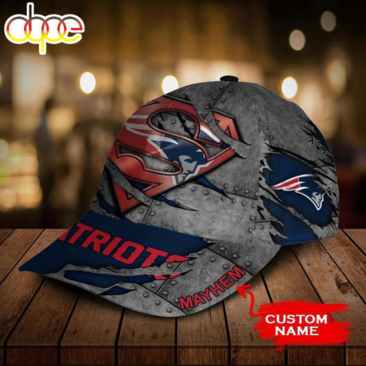 Personalized New England Patriots Superman All Over Print 3D Classic Cap