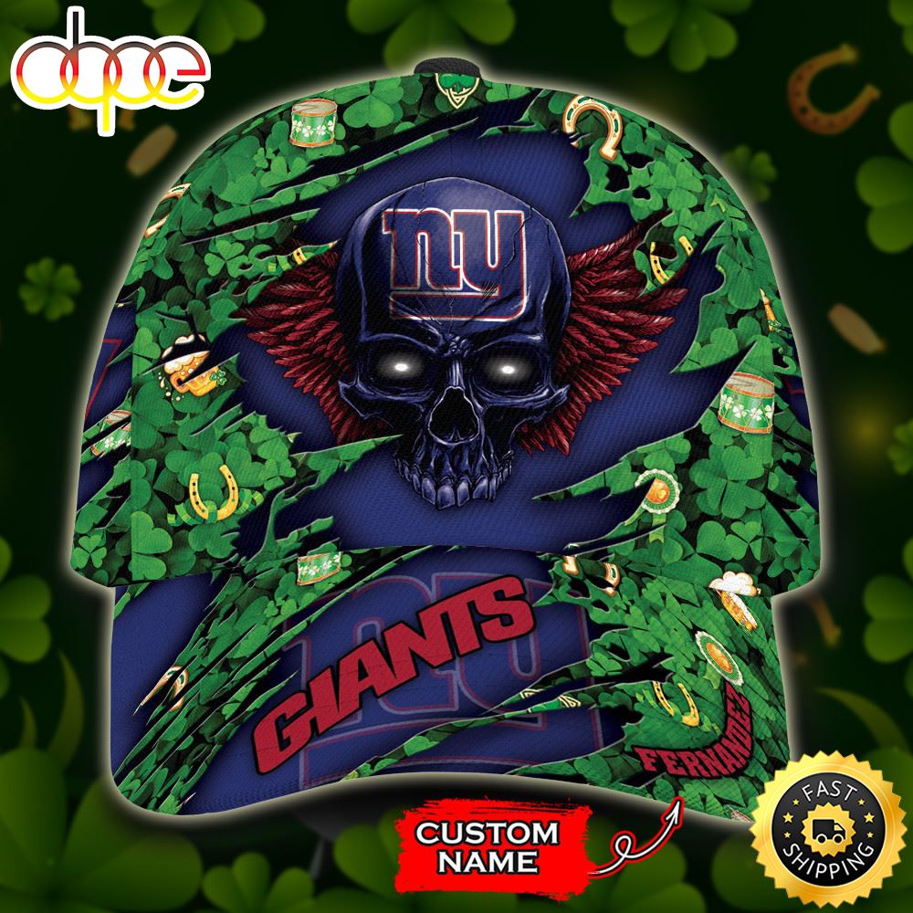 Personalized New York Giants Skull St Patrick's Day All Over Print 3D Classic Cap-TPH