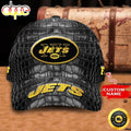 Personalized New York Jets Logo Leather Pattern All Over Print 3D Baseball Cap