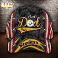 Personalized Pittsburgh Steelers Best Dad USA Flag All Over Print 3D Baseball Cap
