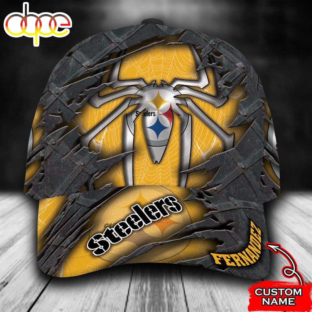 Personalized Pittsburgh Steelers Spider Man All Over Print 3D Baseball Cap