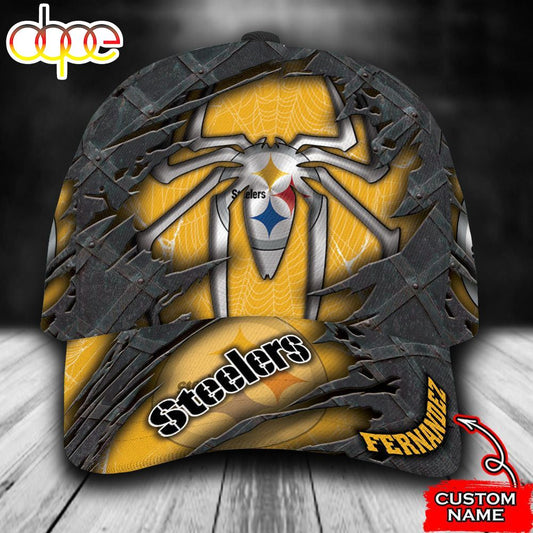 Personalized Pittsburgh Steelers Spider Man All Over Print 3D Baseball Cap