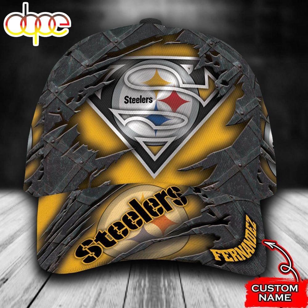 Personalized Pittsburgh Steelers Superman Logo All Over Print 3D Baseball Cap