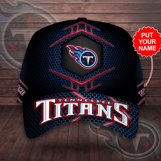Personalized Tennessee Titans Beehive Hexagon Pattern All Over Print 3D Baseball Cap