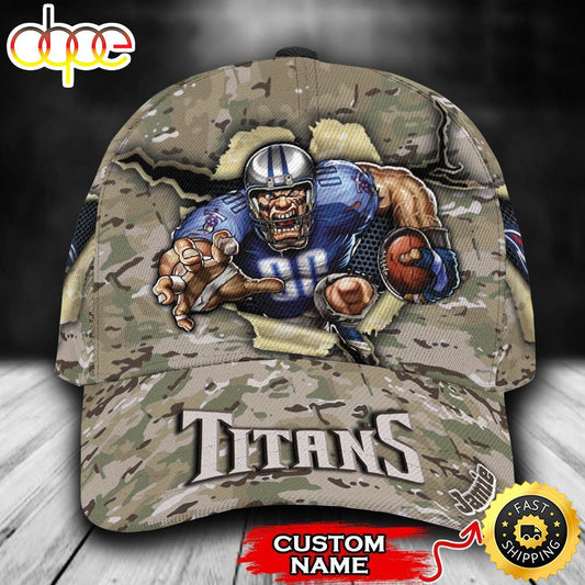 Personalized Tennessee Titans Mascot Camo All Over Print 3D Baseball Cap