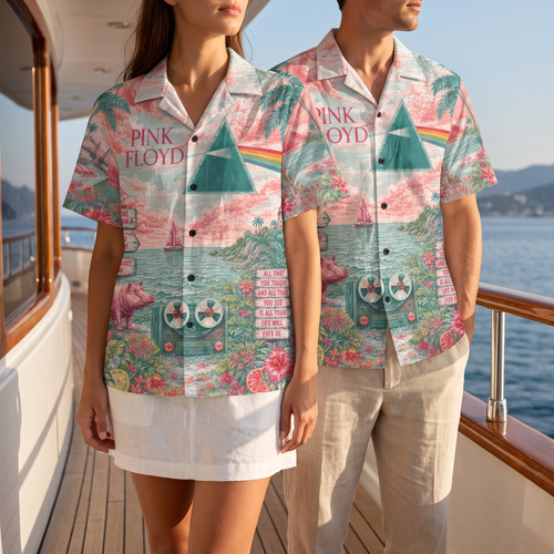 Pink Floyd Prism Rainbow Toile Hawaiian Shirt – Unisex Progressive Rock Fan Gift QH