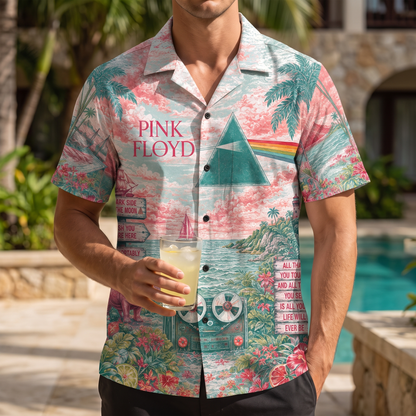 Pink Floyd Prism Rainbow Toile Hawaiian Shirt – Unisex Progressive Rock Fan Gift QH