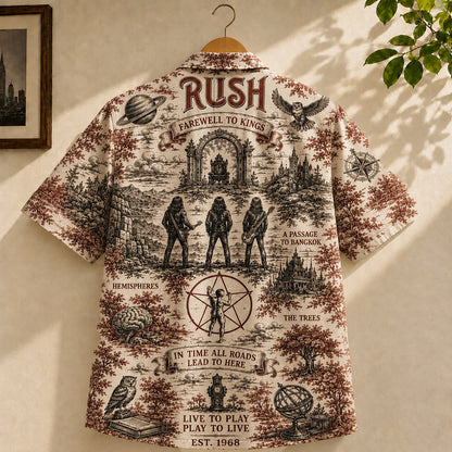Rush A Farewell to Kings Hawaiian Shirt – Unisex Vintage Progressive Rock Fan Gift QH