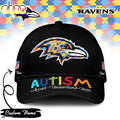 Custom Name Baltimore Ravens NFL Autism Classic Baseball Cap