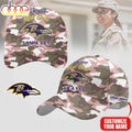 Custom Name Baltimore Ravens NFL Camo Veterans Classic Cap