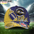 Custom Name Baltimore Ravens NFL Dark Flame Classic Baseball Cap