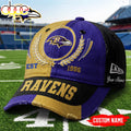 Custom Name Baltimore Ravens NFL Split Color New Era Baseball Cap