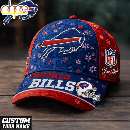 Custom Name Buffalo Bills NFL Flower Classic Cap