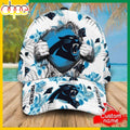 Custom Name Carolina Panthers NFL Hawaiian Pattern Classic Baseball Cap