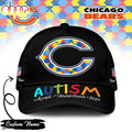 Custom Name Chicago Bears NFL Autism Classic Baseball Cap