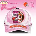 Custom Name Cleveland Browns NFL Breast Cancer Awareness Baseball Cap