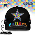 Custom Name Dallas Cowboys NFL Autism Classic Baseball Cap