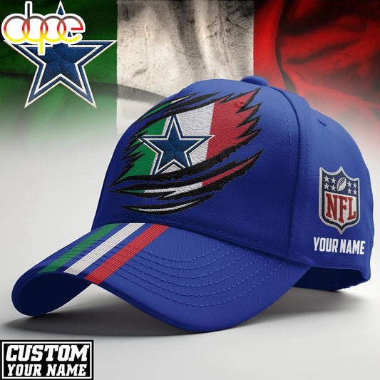 Custom Name Dallas Cowboys NFL Italy Classic Cap