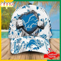Custom Name Detroit Lions NFL Hawaiian Pattern Classic Baseball Cap