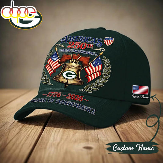 Custom Name Green Bay Packers NFL 1776-2026 Years Of Independence Classic Cap