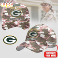 Custom Name Green Bay Packers NFL Camo Veterans Classic Cap