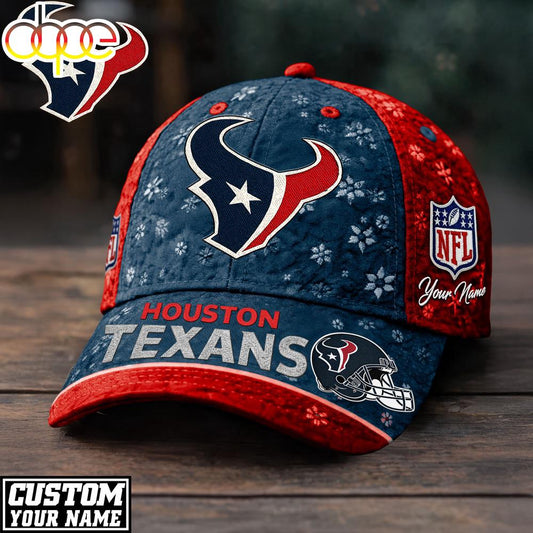 Custom Name Houston Texans NFL Flower Classic Cap