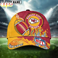 Custom Name Kansas City Chiefs NFL Dark Flame Classic Baseball Cap