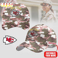 Custom Name Kansas City Chiefs NFL Camo Veterans Classic Cap
