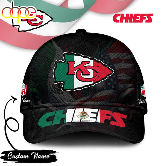 Custom Name Kansas City Chiefs NFL Mexican Classic Baseball Cap