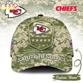 Custom Name Kansas City Chiefs NFL Salute To Service Baseball Cap