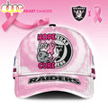 Custom Name Las Vegas Raiders NFL Breast Cancer Awareness Baseball Cap