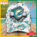 Custom Name Miami Dolphins NFL Hawaiian Pattern Classic Baseball Cap
