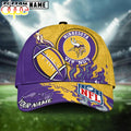 Custom Name Minnesota Vikings NFL Dark Flame Classic Baseball Cap