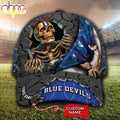 Custom Name NCAA Duke Blue Devils Skeleton Halloween Classic Cap