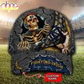 Custom Name NCAA Notre Dame Fighting Irish Skeleton Halloween Classic Cap